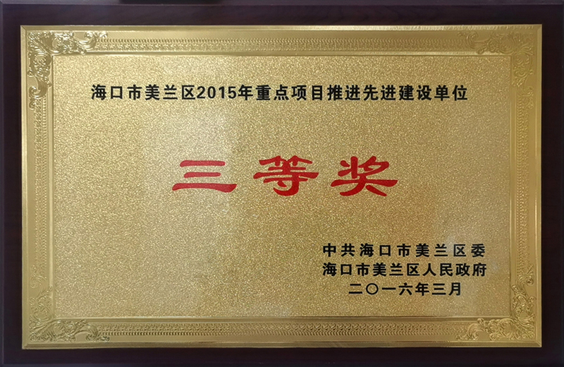 ?？谑忻捞m區(qū)2015年重點項目推進先進建設單位三等獎